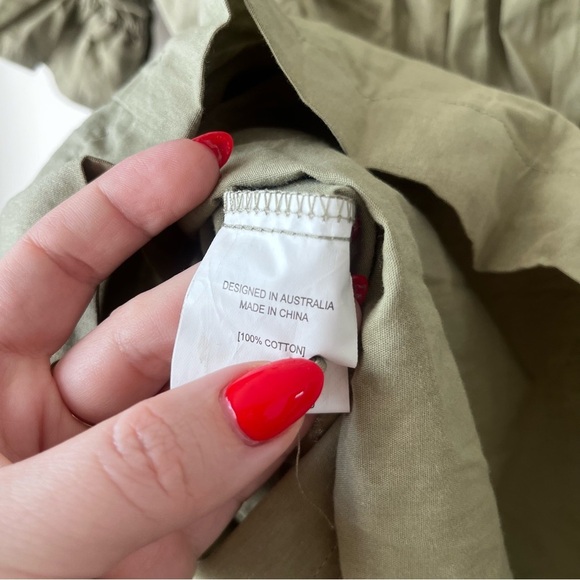 Petal & Pup Riley Olive Green Waist Tie Romper M - Picture 13 of 13